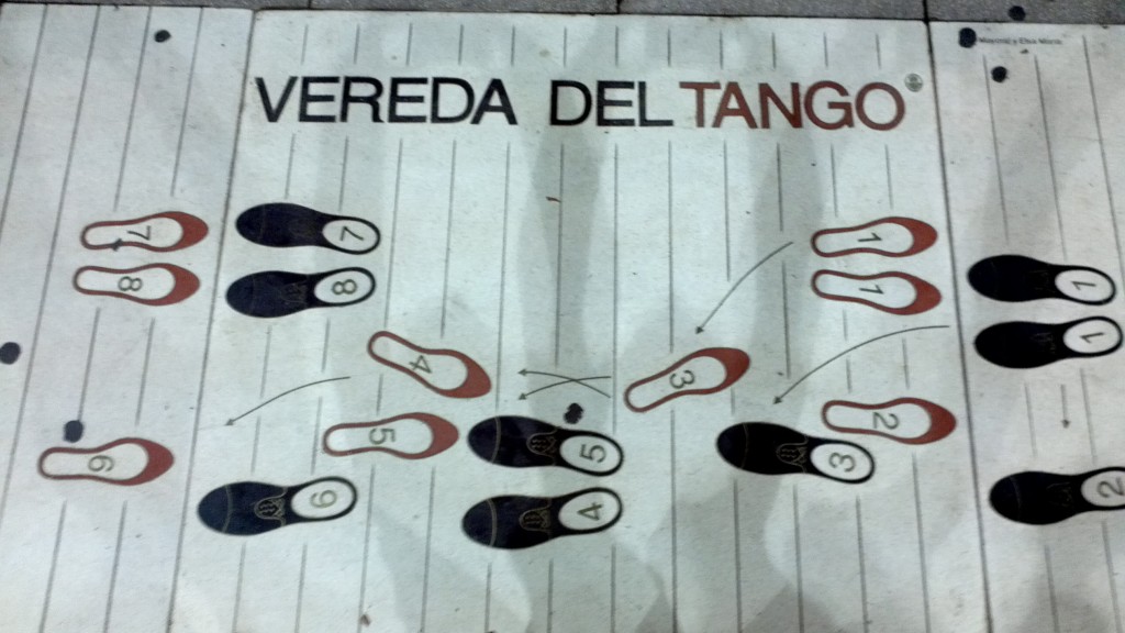 Outside of all the tango house of Buenos Aires is this diagram for the tango dance steps