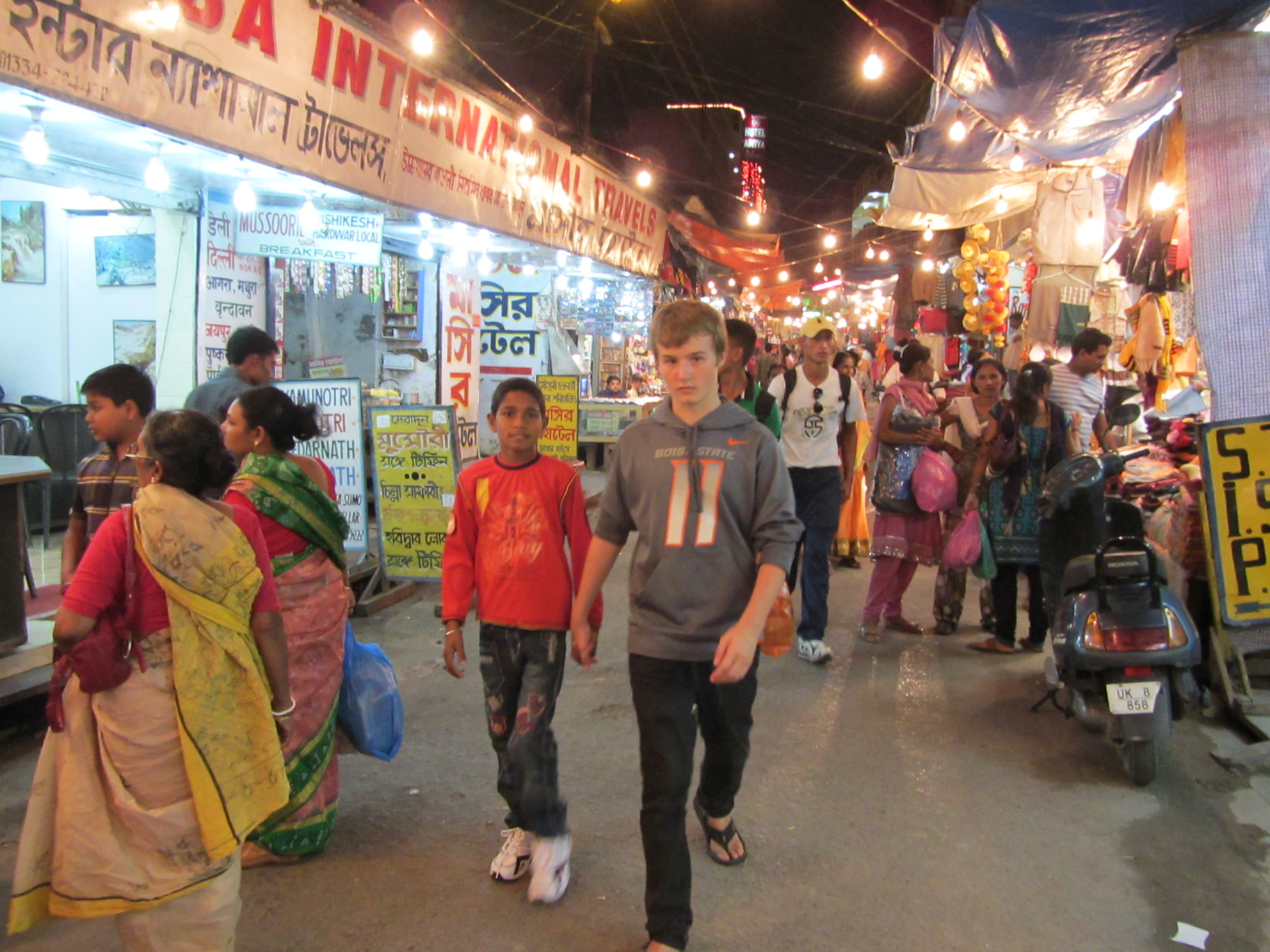 Shopping at the Diwali market in Haridwar, India