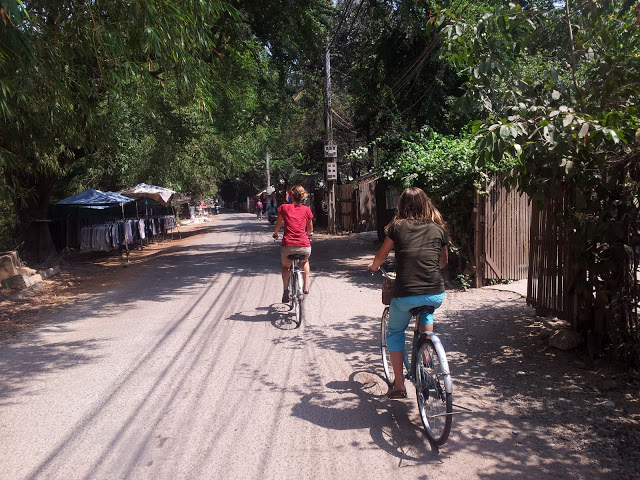 Riding bikes in Siem Reap